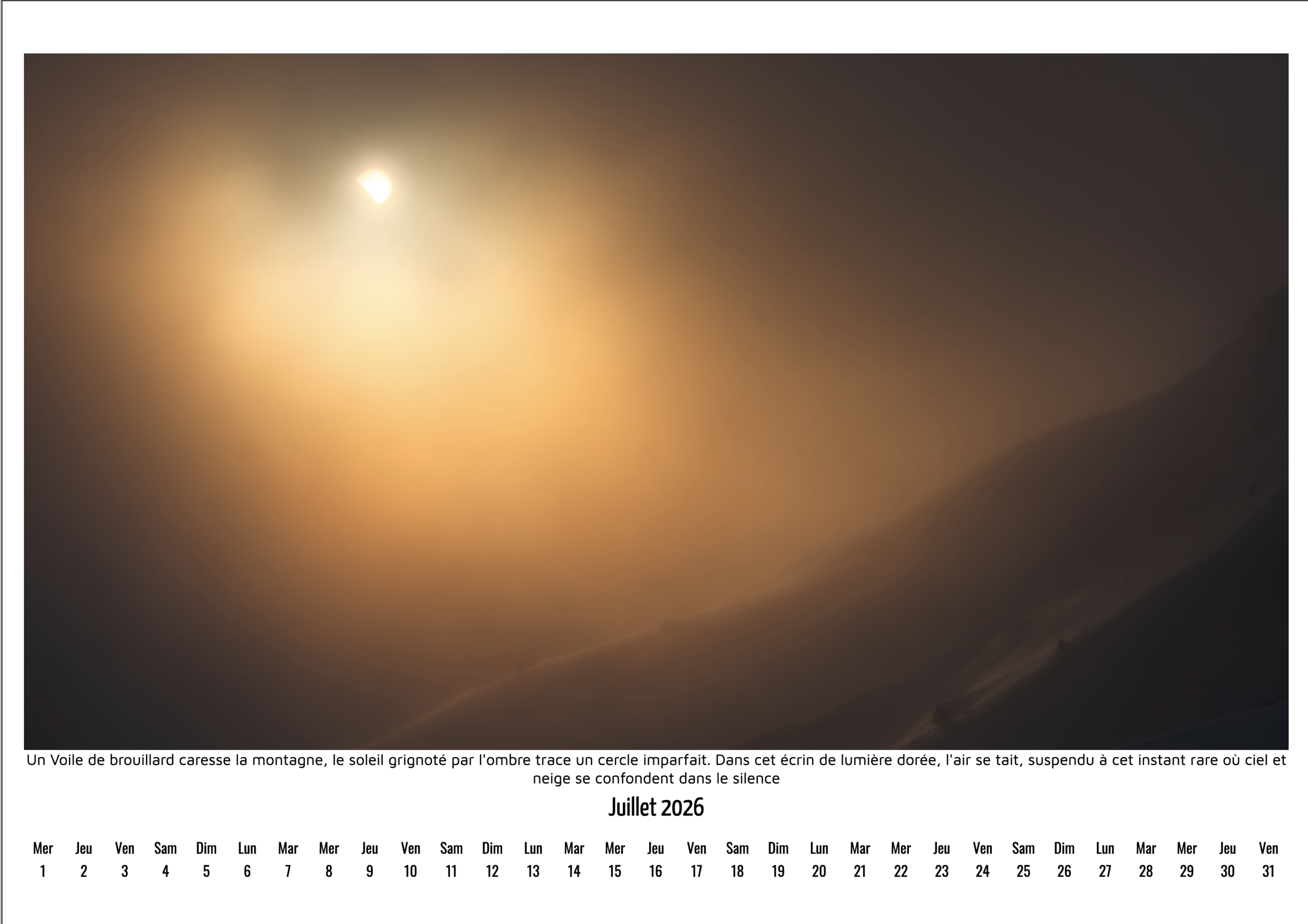 Calendrier Photo 2026 "Lumières d'Altitude" – Image 7