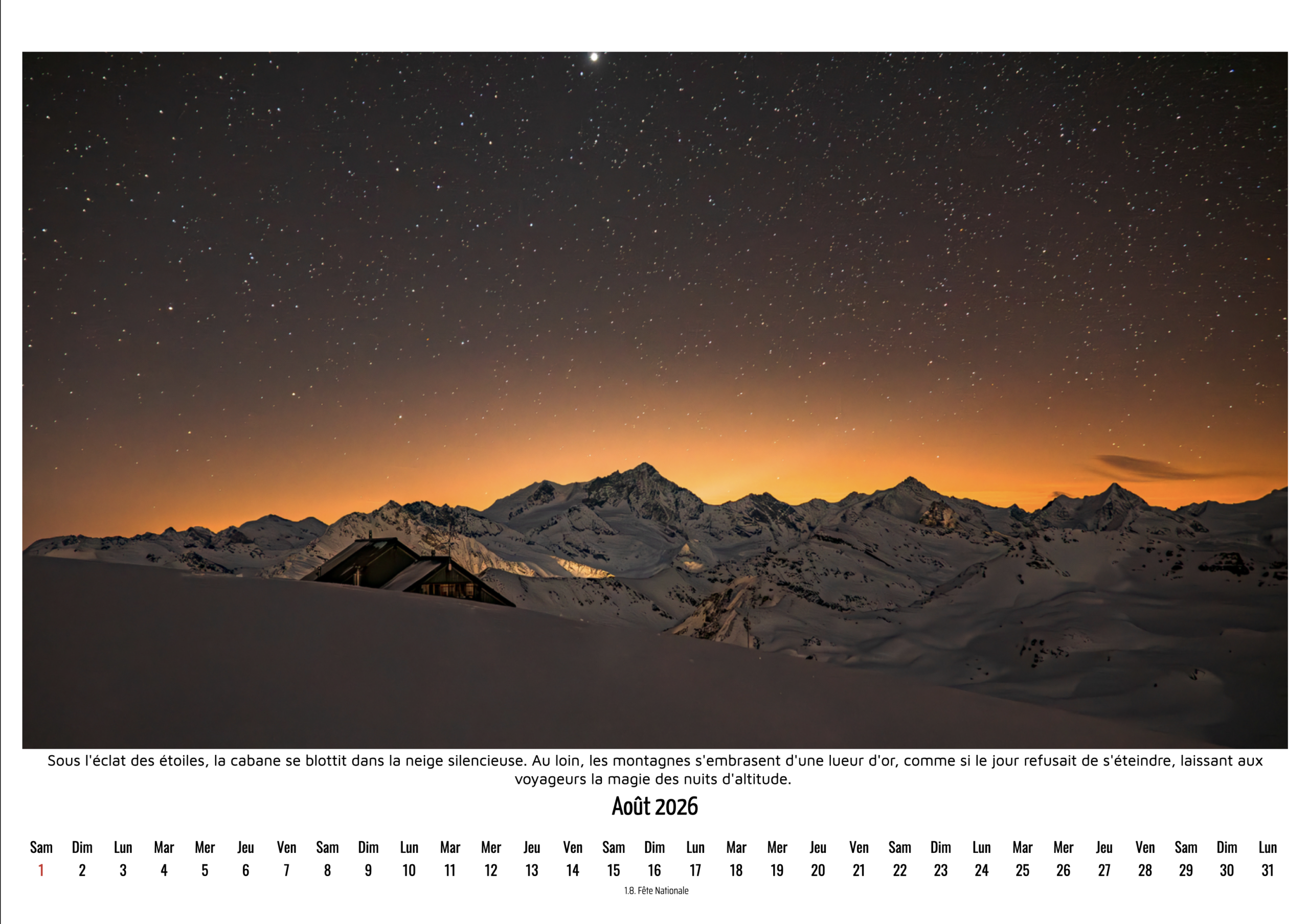 Calendrier Photo 2026 "Lumières d'Altitude" – Image 6