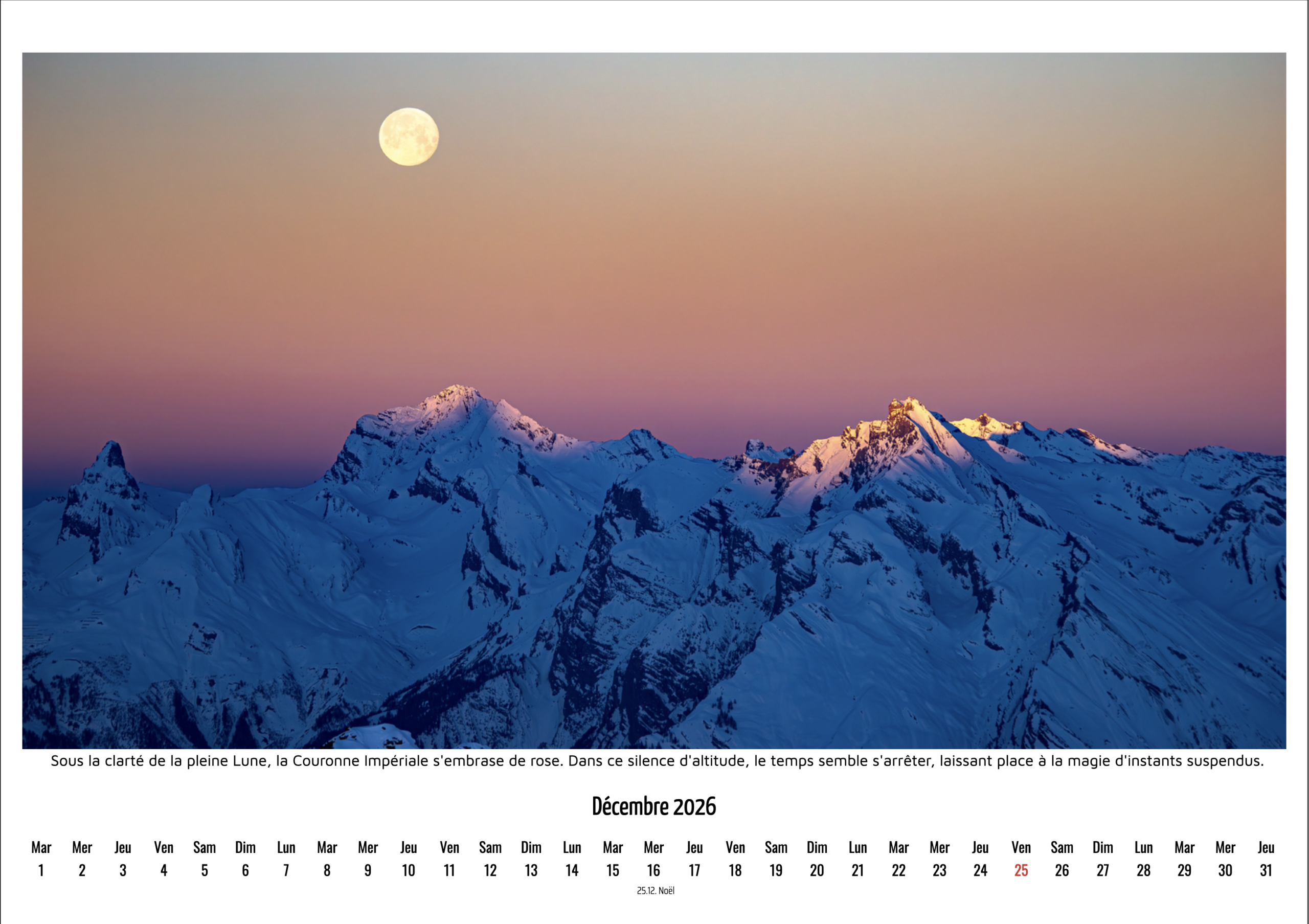 Calendrier Photo 2026 "Lumières d'Altitude" – Image 2